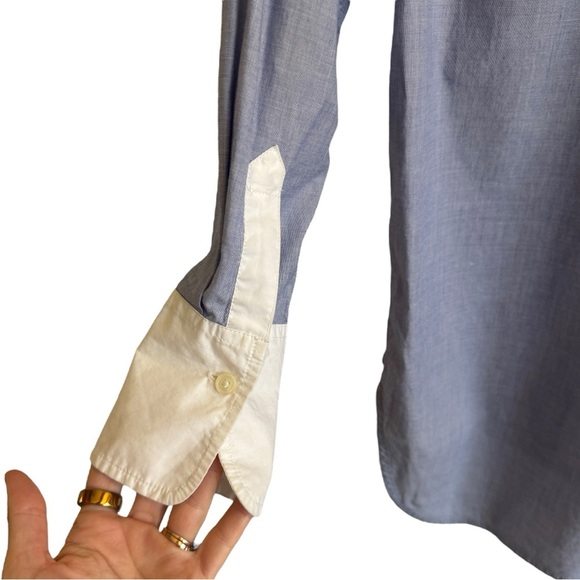 Banana Republic Collarless Buttondown Tunic Top, Size S - Picture 7 of 8